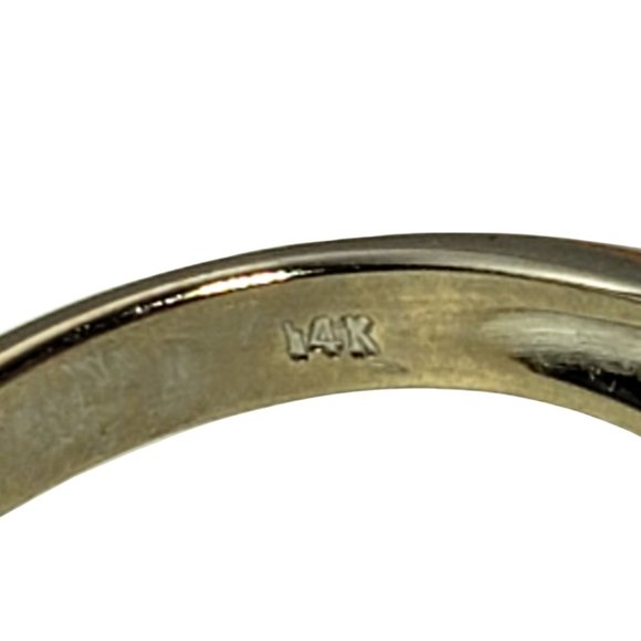 14 Karat White Gold Green Tourmaline and Diamond Ring Size 6.5 #12082 - Picture 6 of 9